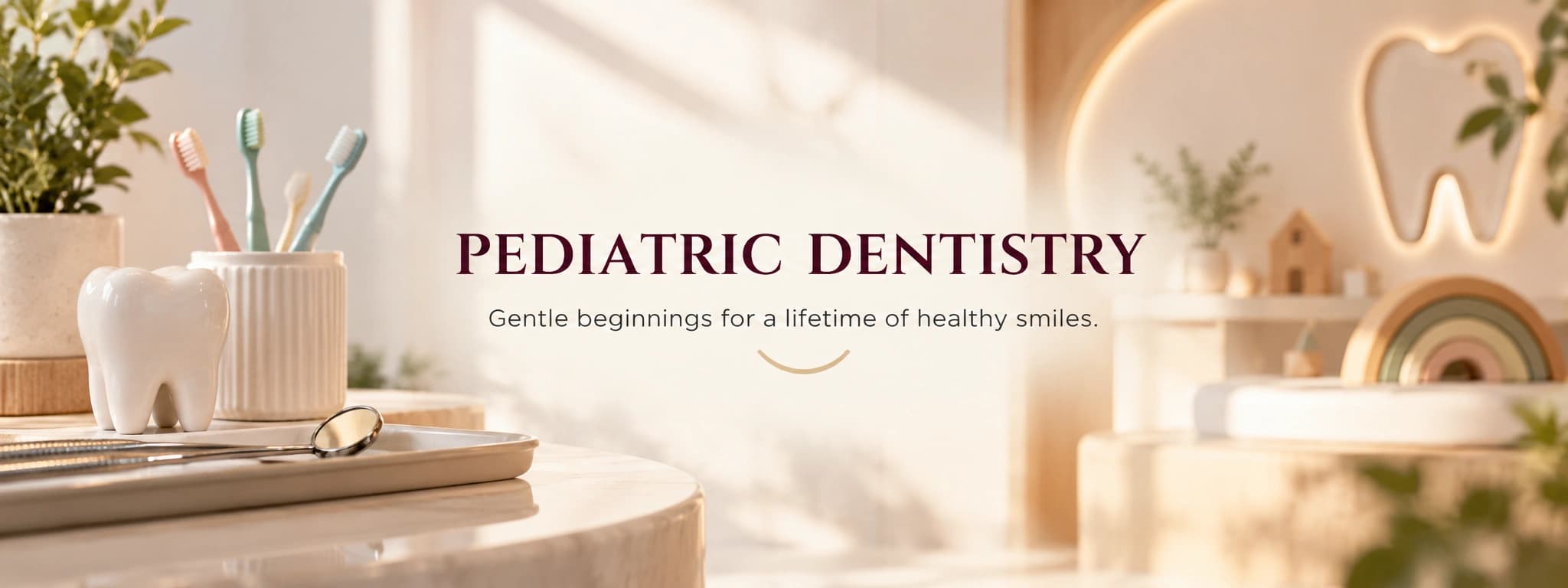 Warm Pediatric Dentistry Smile Banner
