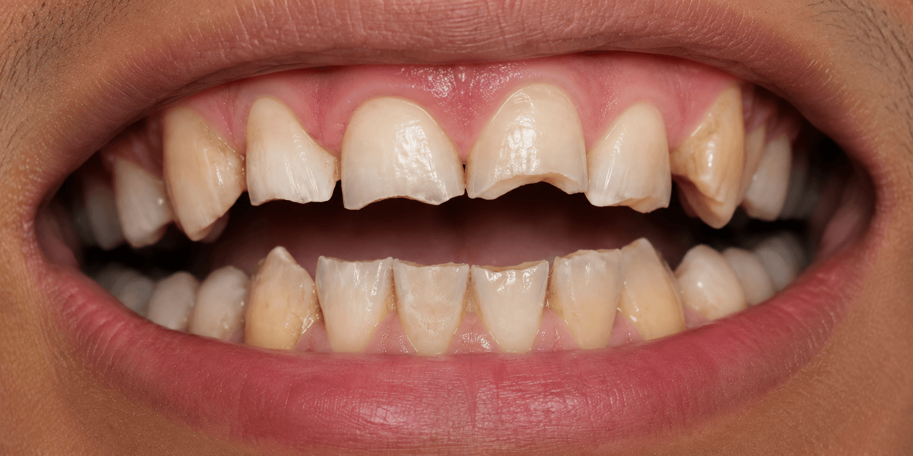 Ceramic Edge Restoration - Before