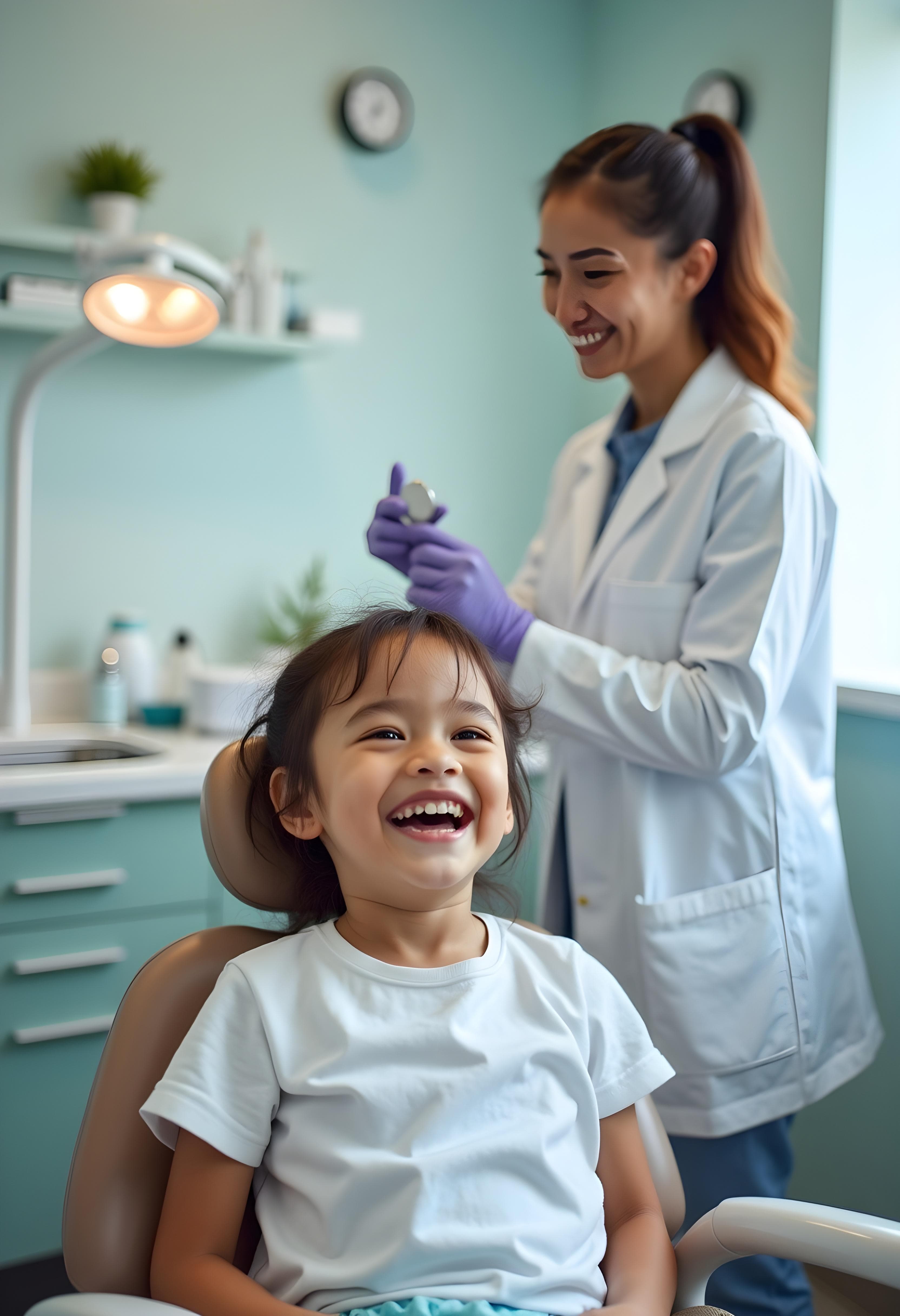 Dentist explaining care